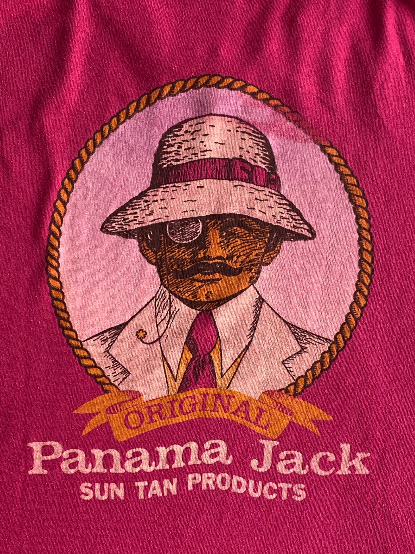 Large. Vintage 50/50 cotton 80s Panama Jack t shirt Made In USA