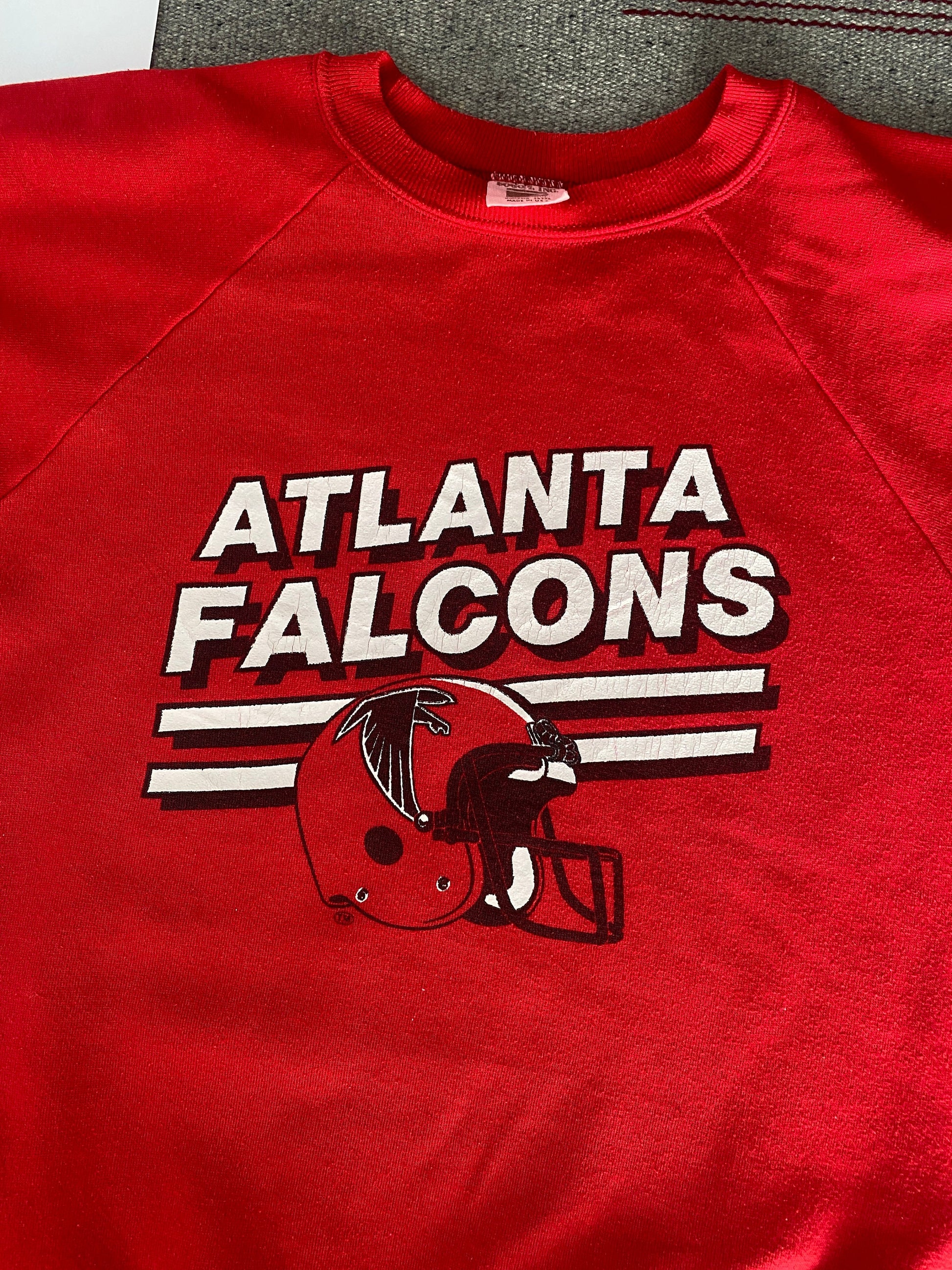 Medium Size Vintage 80s Atlanta Falcons Sweatshirt, Made in USA - Sports Memorabilia