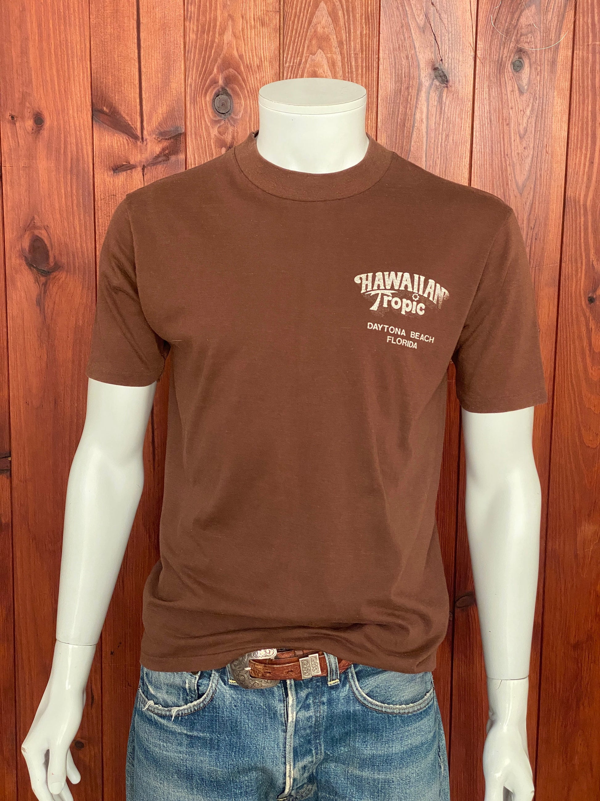 Large Vintage 50/50 Hawaiian Tropic 80s T-shirt: Classic Retro Apparel Made In USA