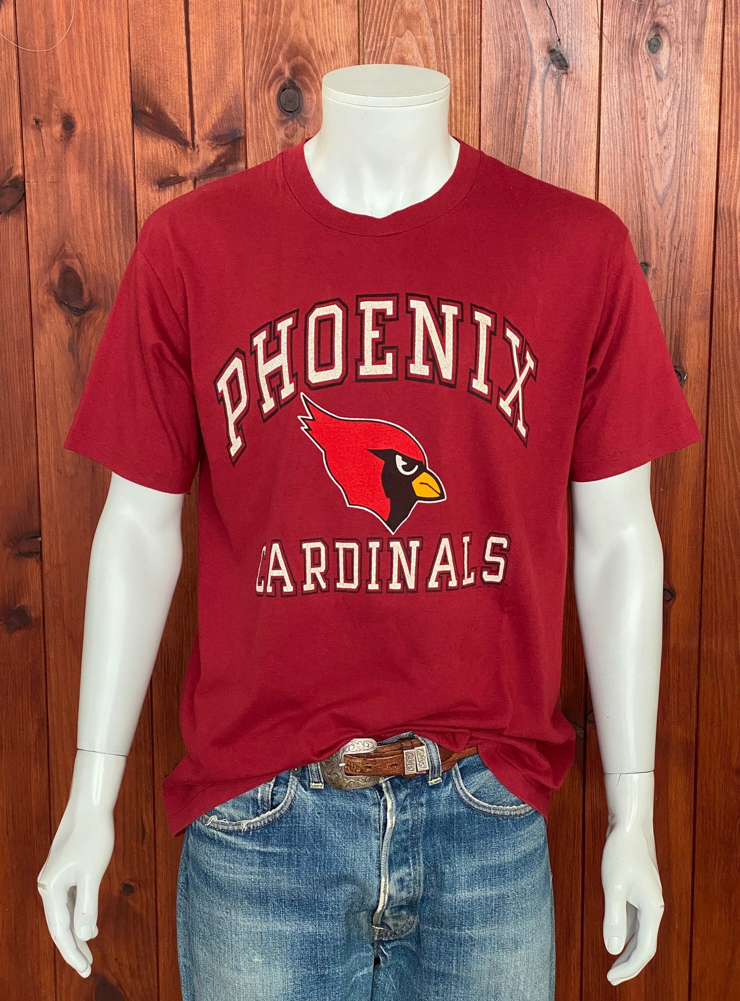 Med. Vintage 50/50 cotton 80s Phenix Cardinal T-shirt Made In USA