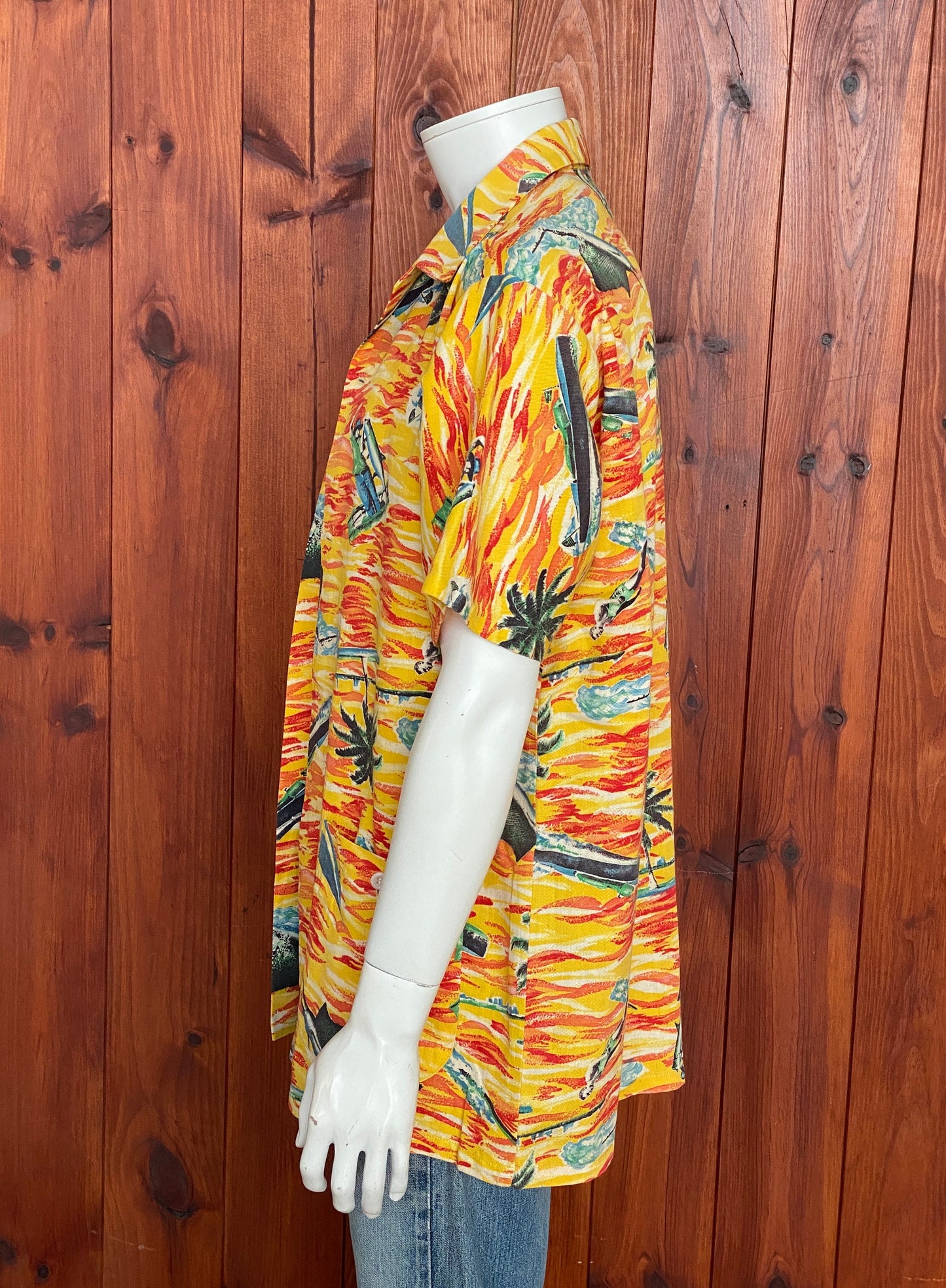 Large Vintage 60s Hawaiian Shirt Jacket | Designed and Made in Miami