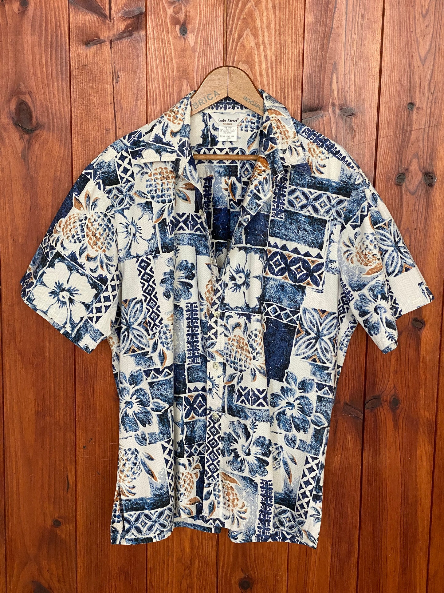 XL. Vintage 80s Hawaiian cotton shirt Made In Hawaii