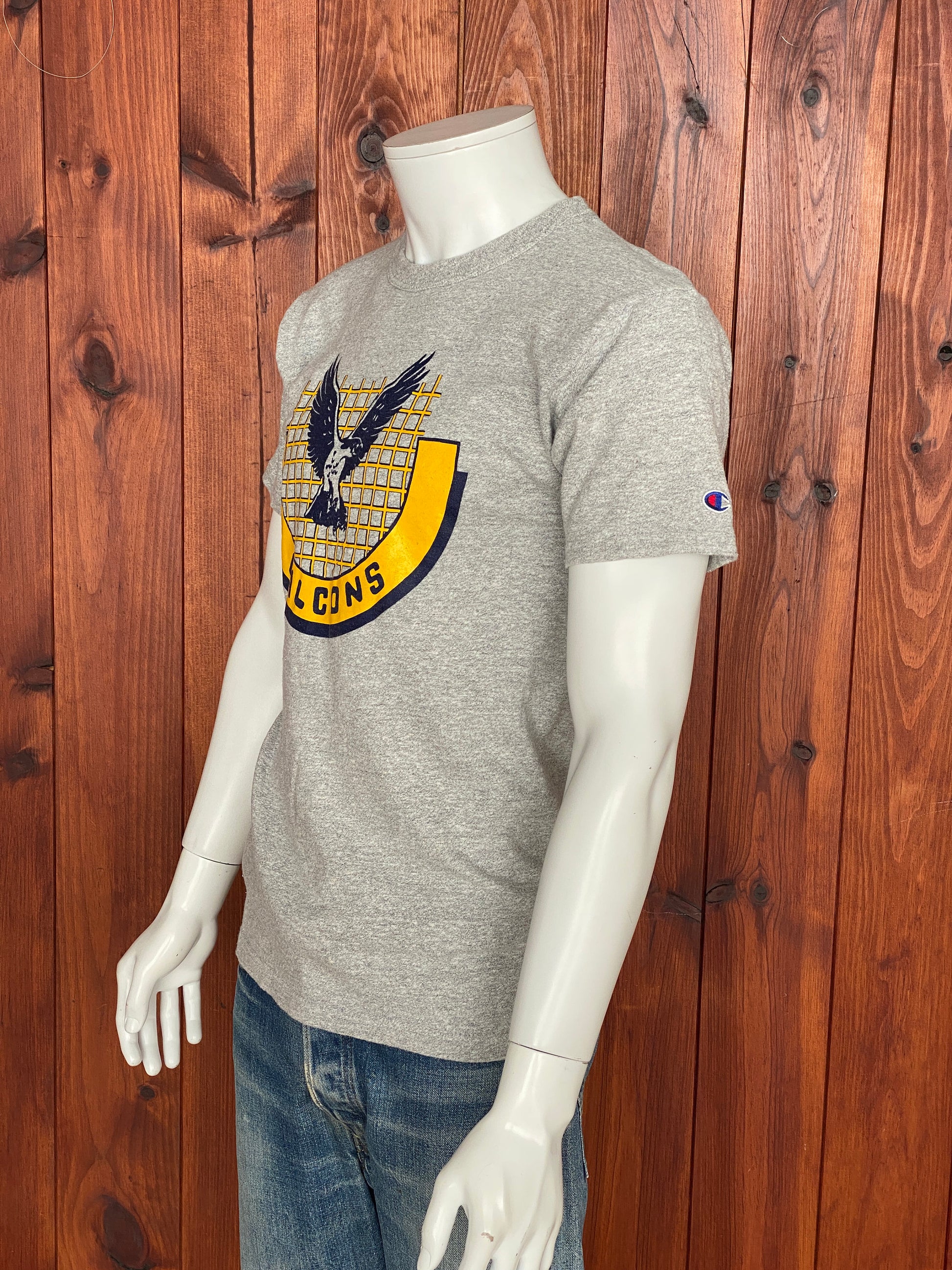 Medium Champion Vintage 100% Cotton Falcon T-Shirt Made in USA | Retro American Apparel