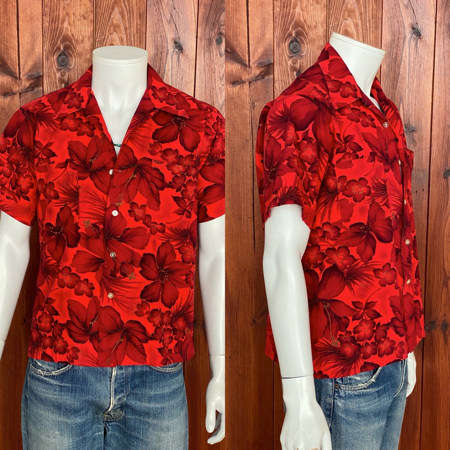 Medium Size Vintage Authentic 60s Hawaiian Thin Cotton Shirt - Retro Tropical Collectible
