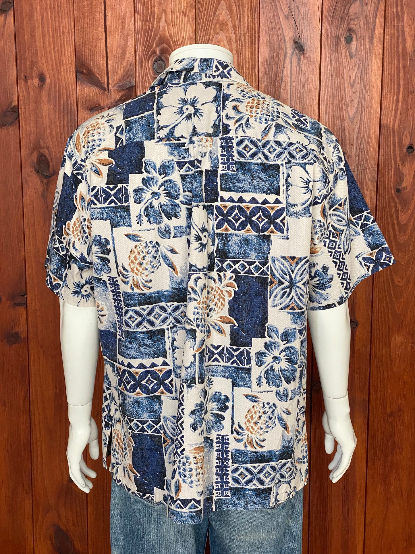 XL. Vintage 80s Hawaiian cotton shirt Made In Hawaii