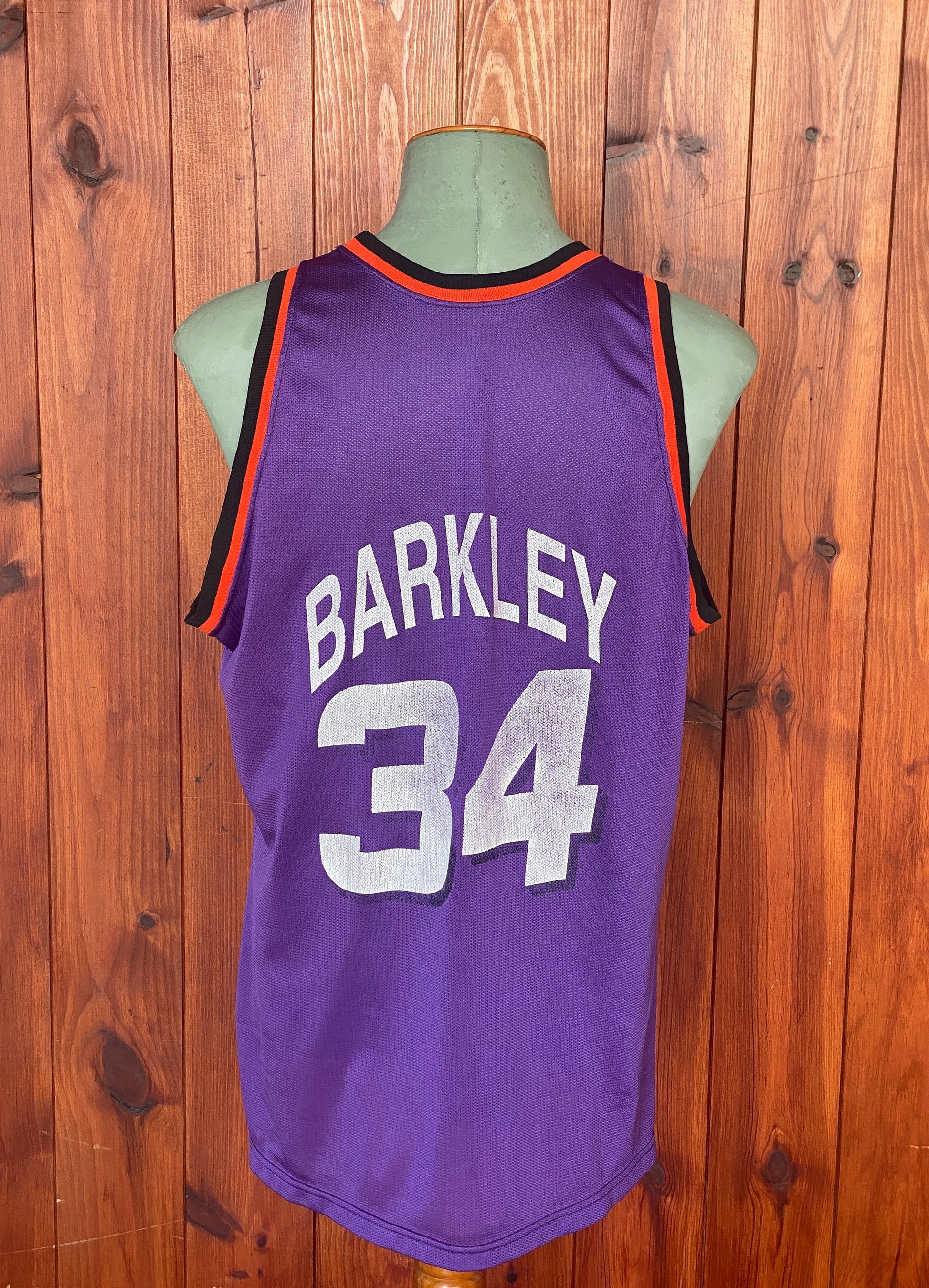 Vintage Suns NBA Jersey #34 Barker - Size 48 | Made In USA by Champion