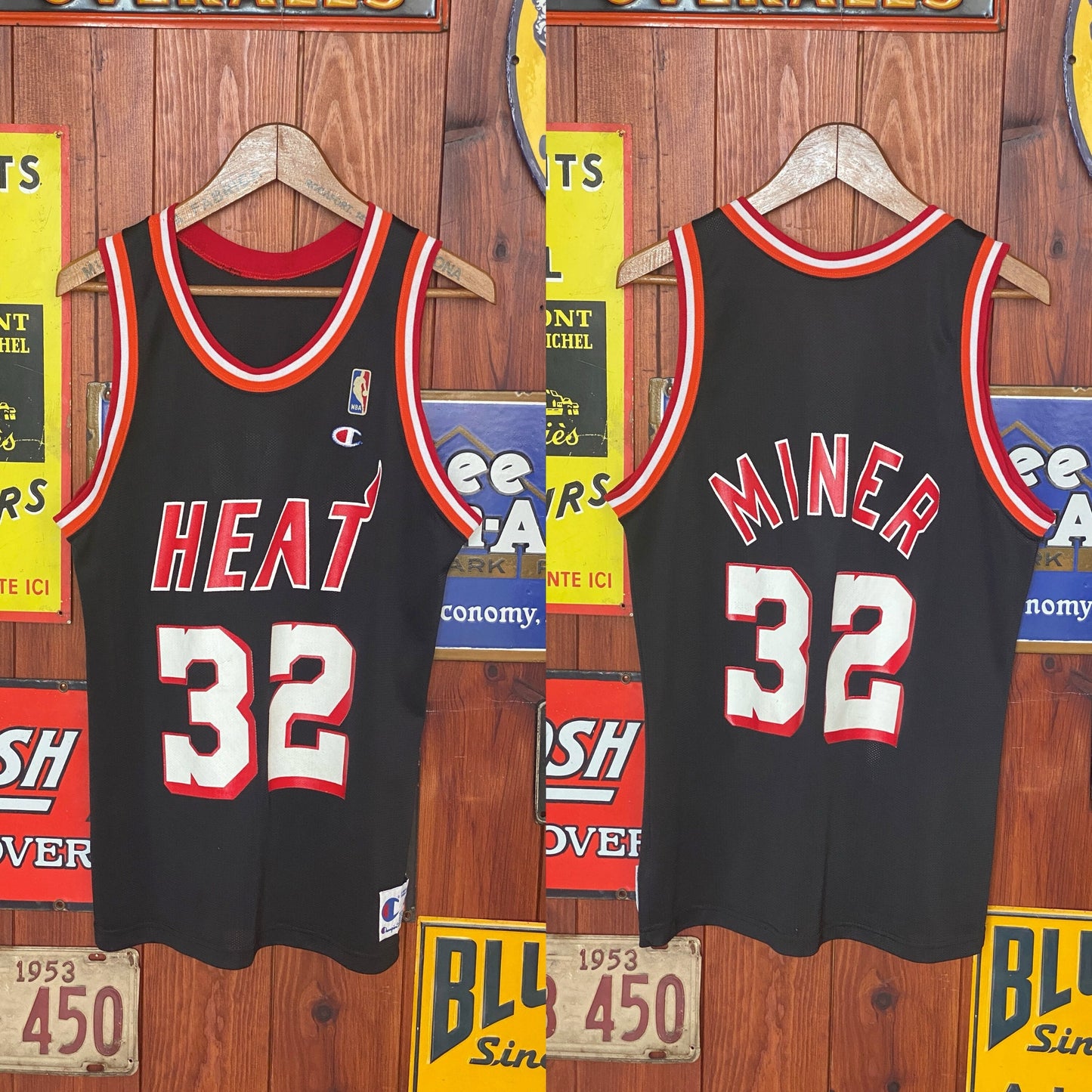 Vintage 90s Harold Miner NBA Jersey #32 Miami Heat - Size 40, Made in USA by Champion