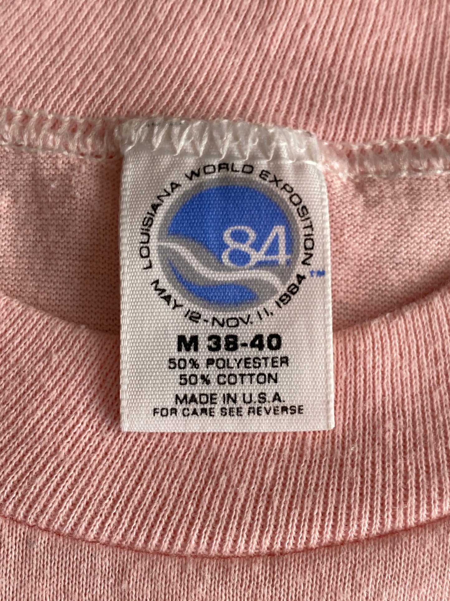 Med. Vintage 50/50 cotton  Louisiana expo 1984 T-shirt Made In USA