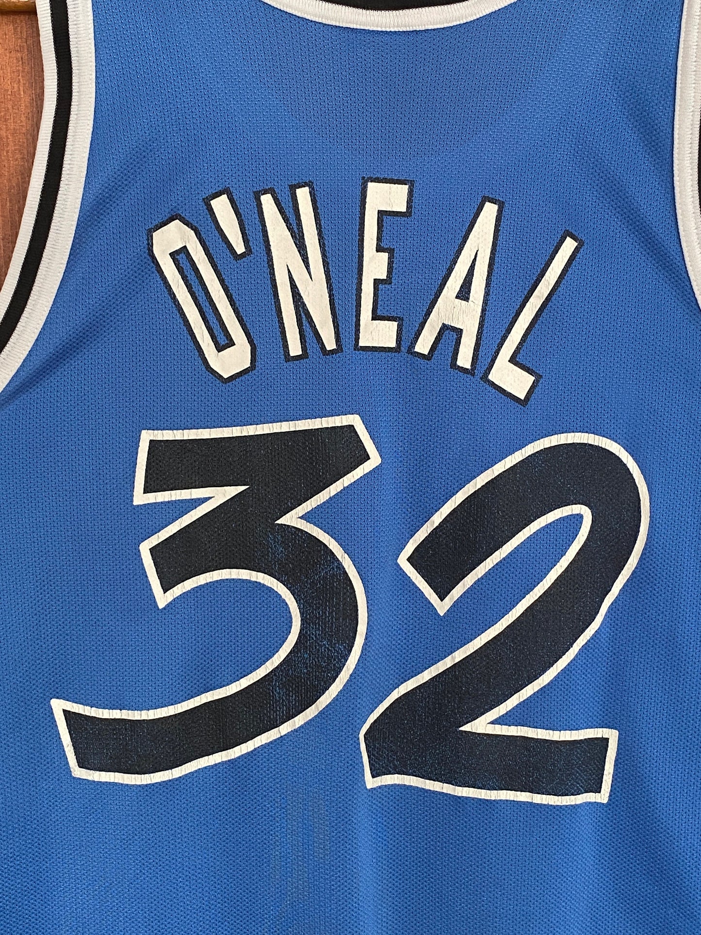 Size 44 vintage 90s Orlando NBA jersey, Player O'Neal #32, made by Champion - retro basketball apparel