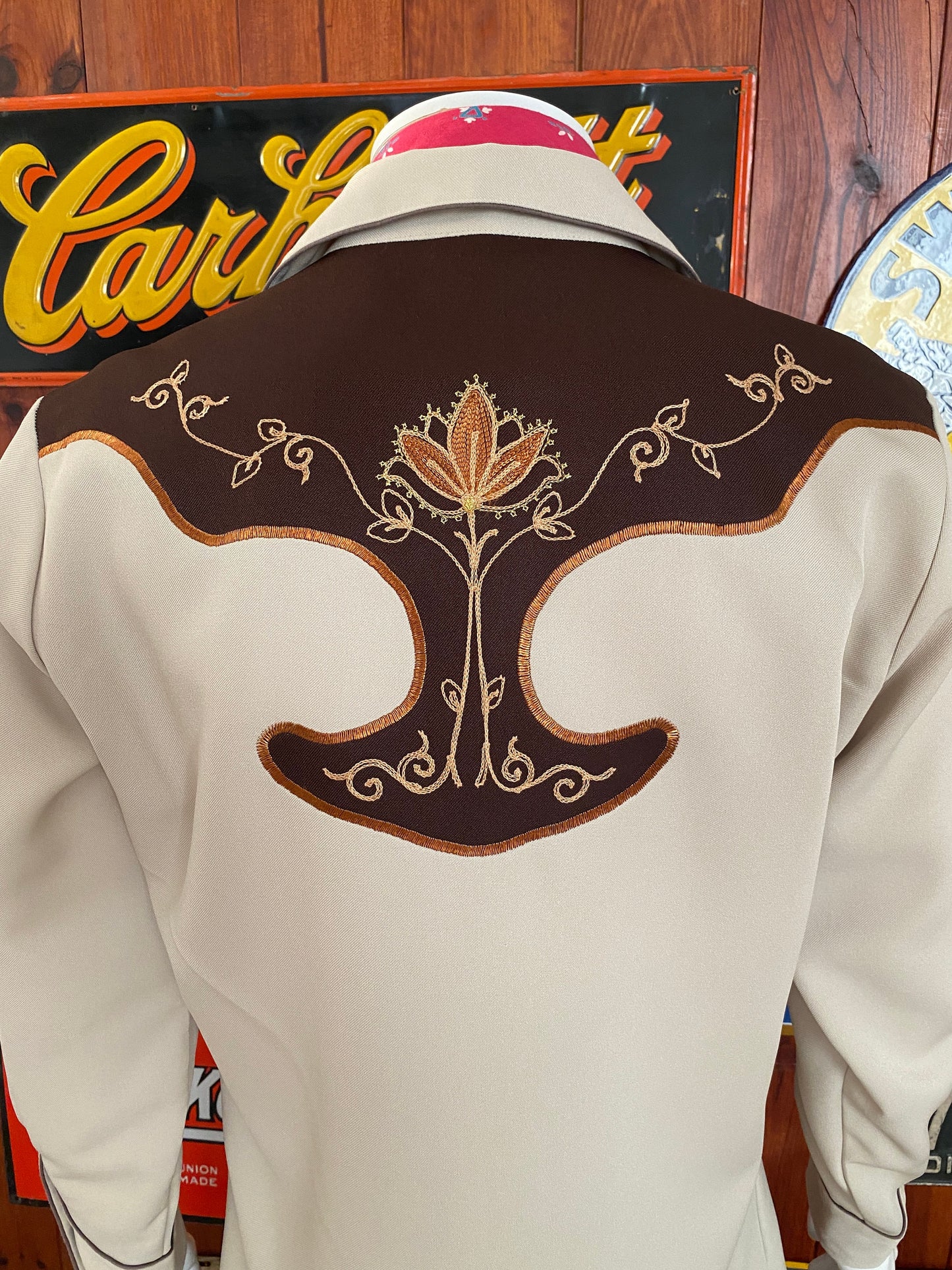 Vintage 70s embroidered H Bar C western shirt, size Medium - Classic Western style with retro charm and unique craftsmanship.