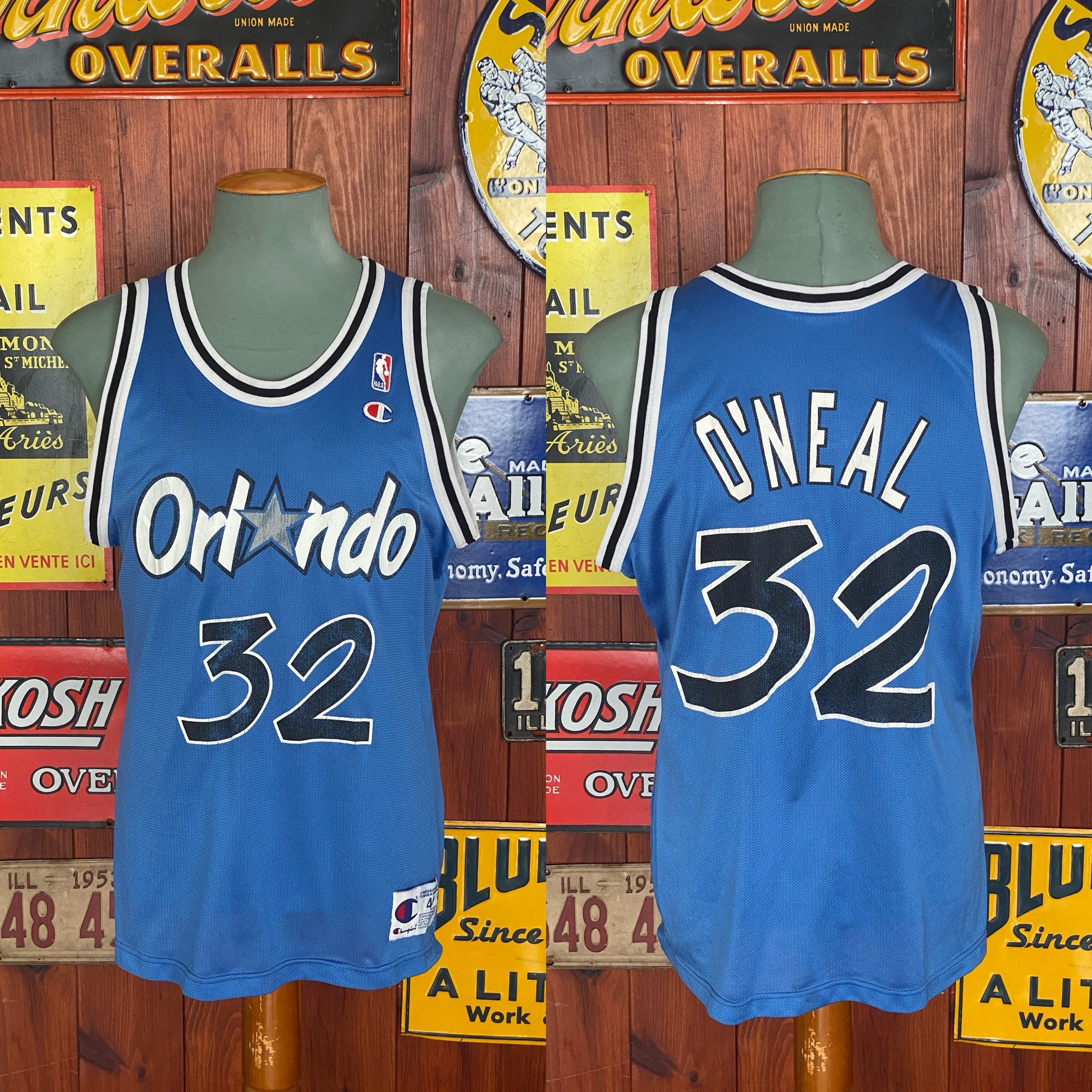 Size 44 vintage 90s Orlando NBA jersey, Player O'Neal #32, made by Champion - retro basketball apparel