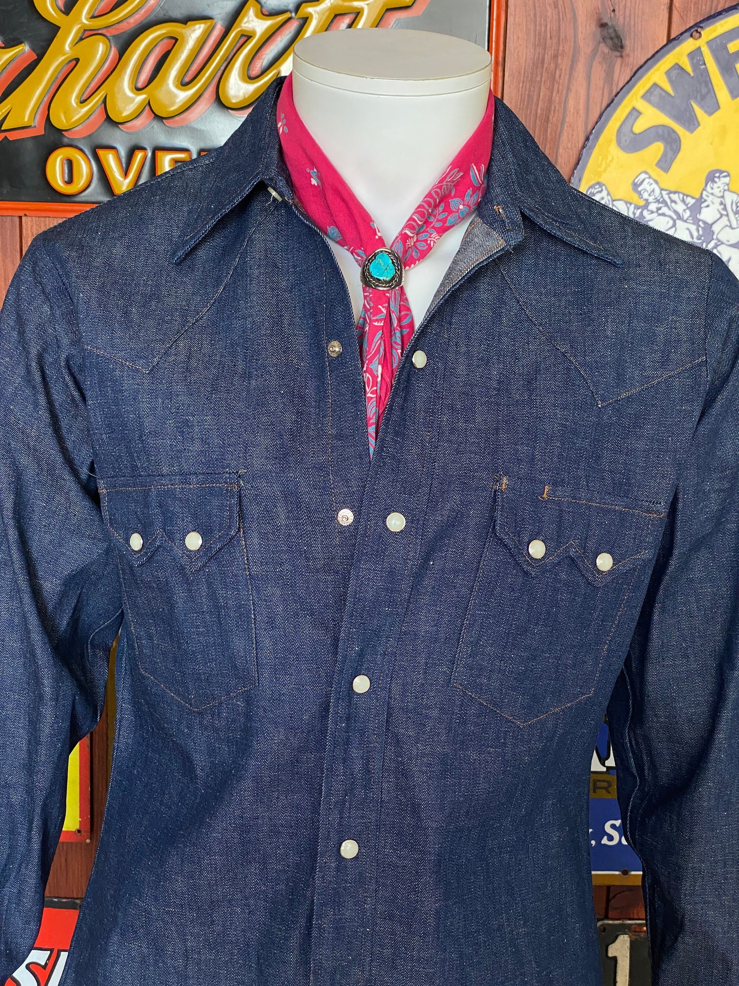 Size Small. Dee Dee 70s denim shirt New Old stock made in USA
